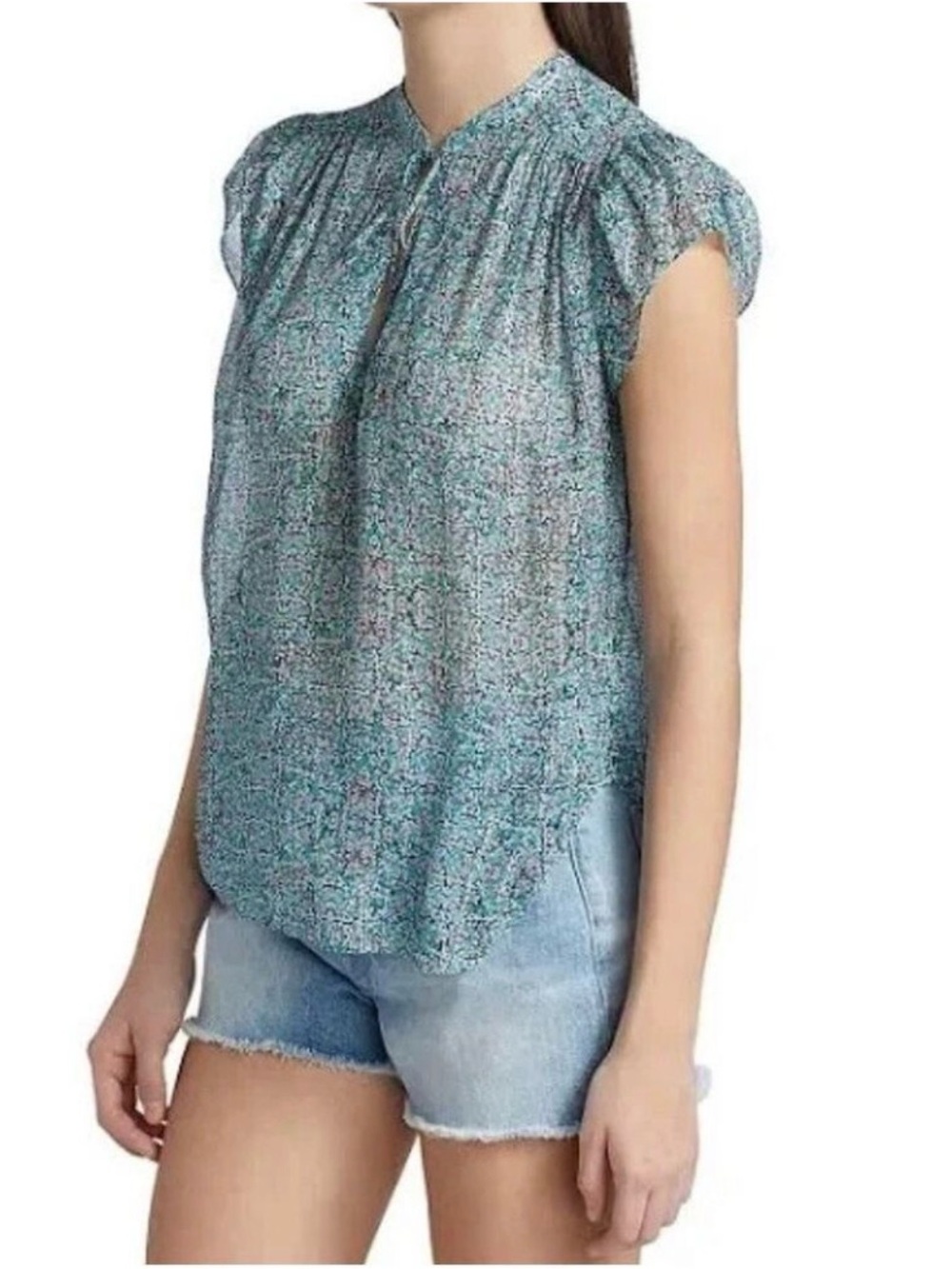 7 For All Mankind Silk Top Floral Small Romantic Flowy